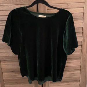 Madewell Green Velvet Butterfly Top